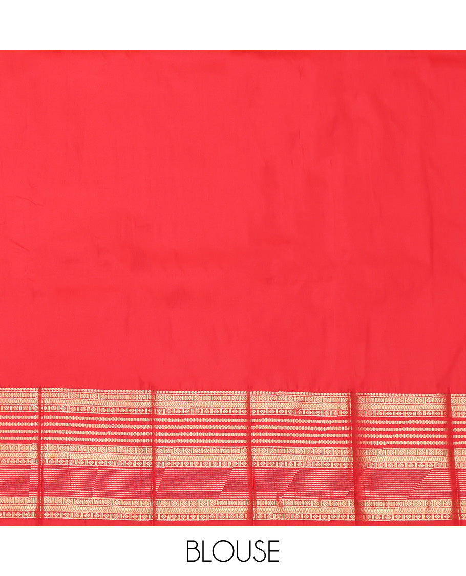 Red Dotted Stripes Budget Silk Saree