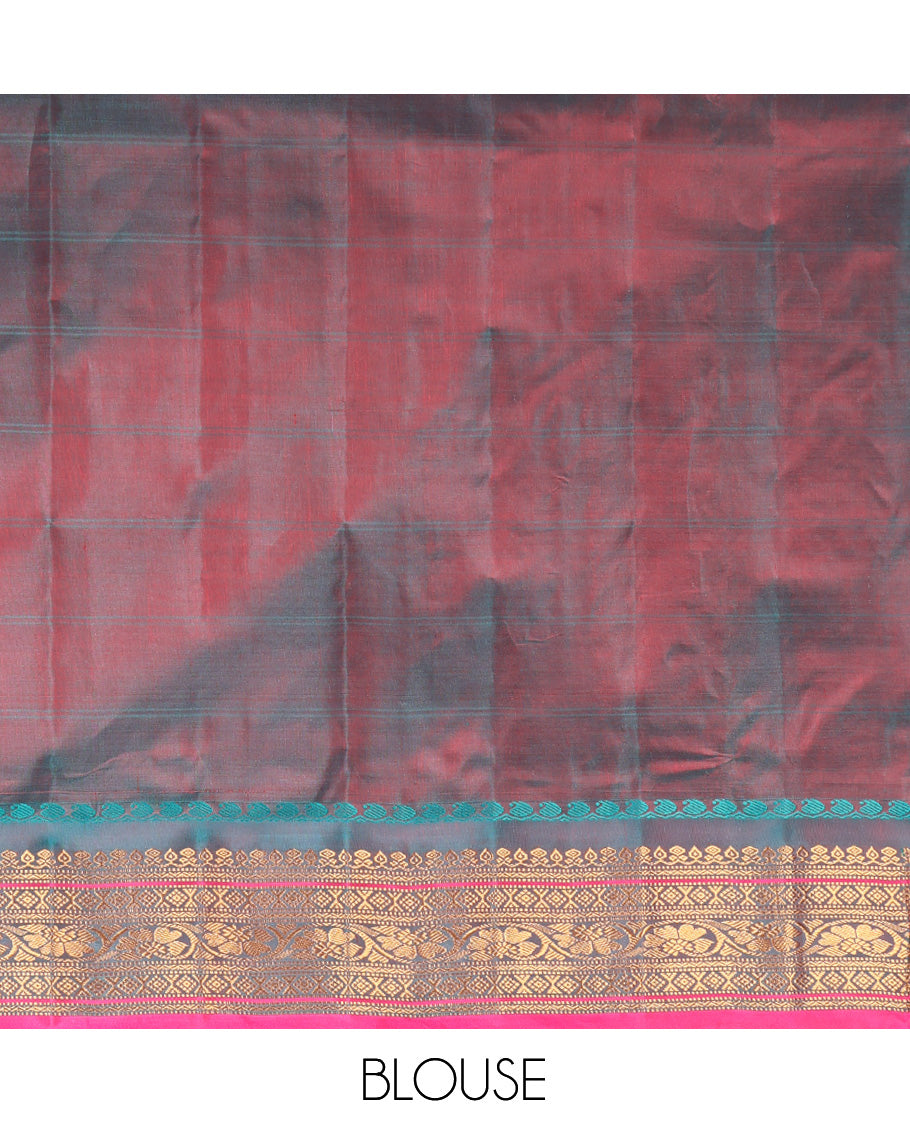 Red Gadwal Silk Mix Saree