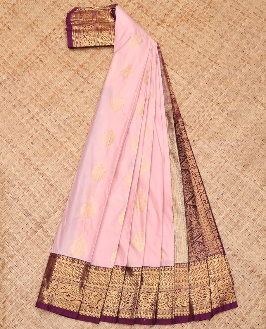Baby Pink Budget Silk Saree