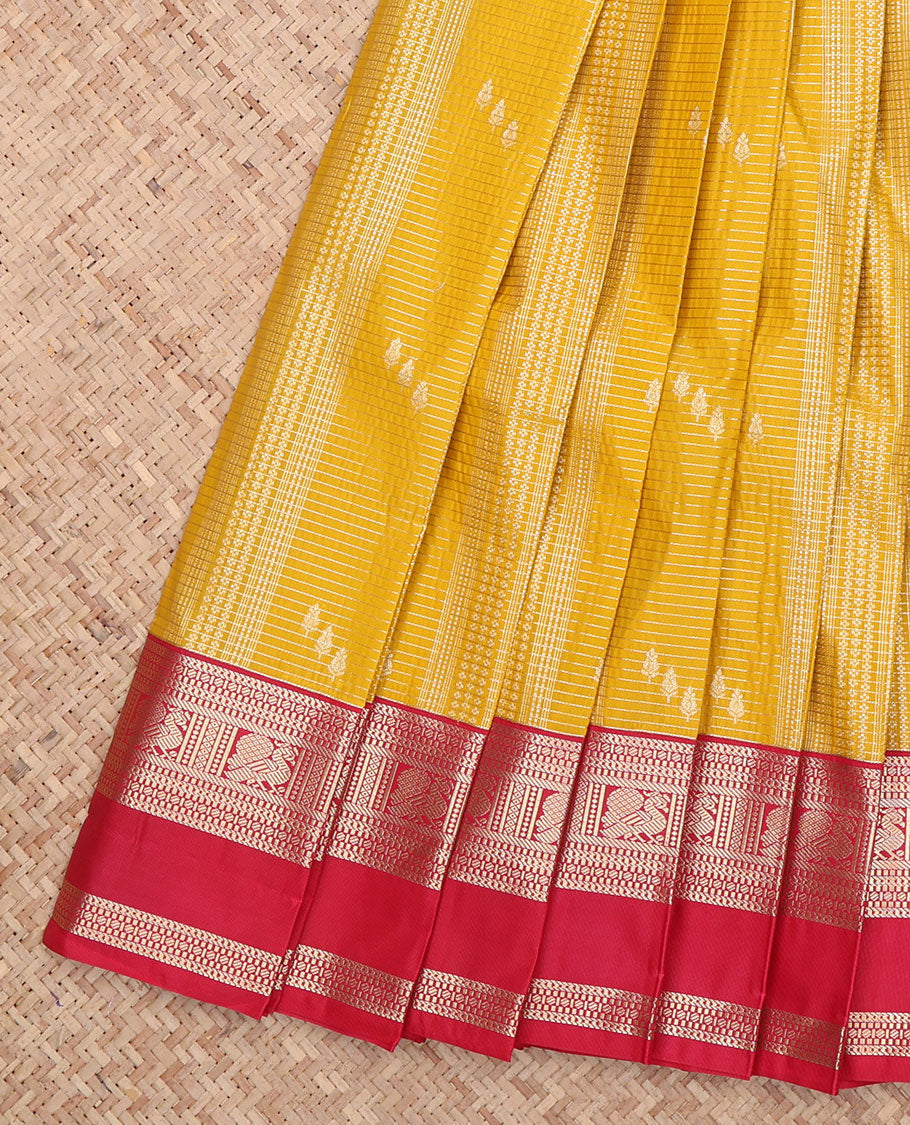 Mustard Stripes Budget Silk Saree