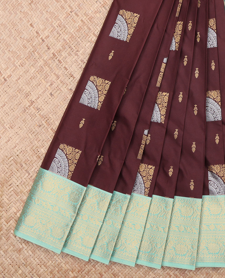 Brown Traditional Zari Border Budget Silk Saree