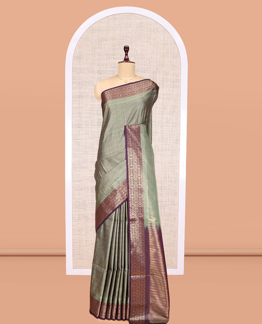 Green Geometric Design Budget Silk Saree