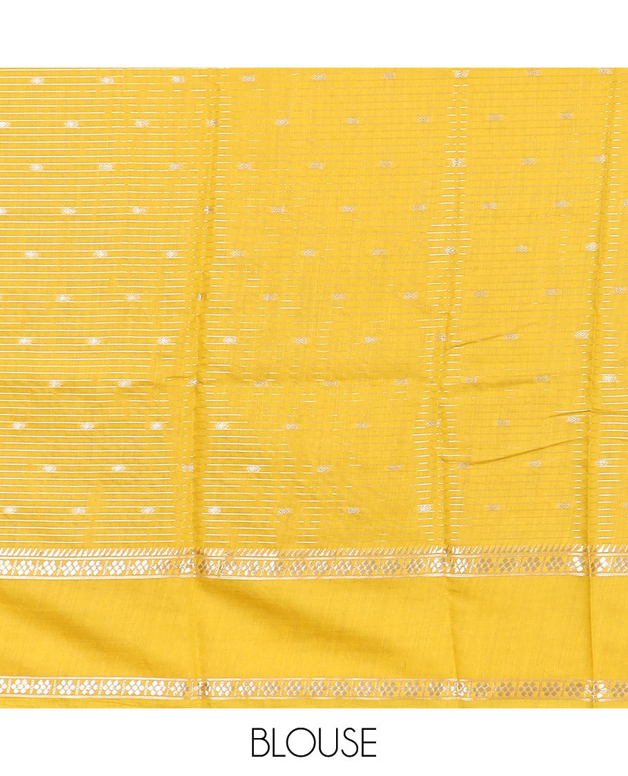 Black zari buttas and striped Assam silk saree, contrast traditional zari design border, and zari design pallu