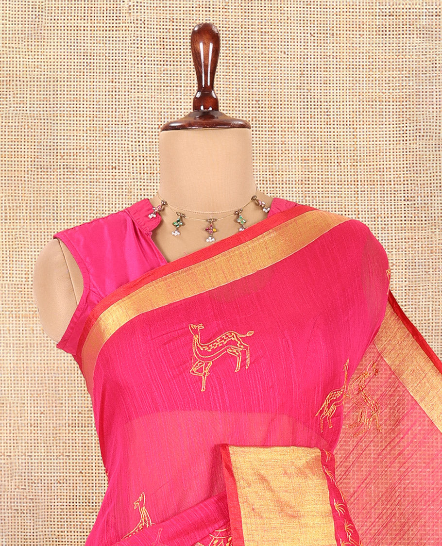 Rani Linen Cotton Saree