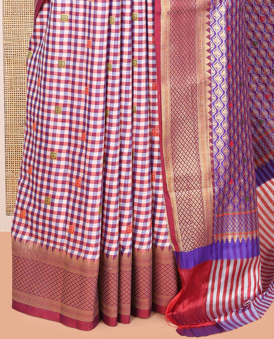 Rust Chettinad-Style Soft Silk Saree