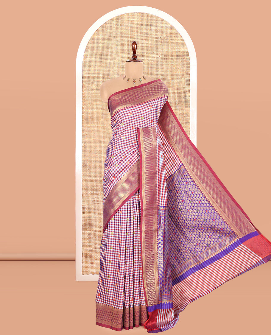 Rust Chettinad-Style Soft Silk Saree