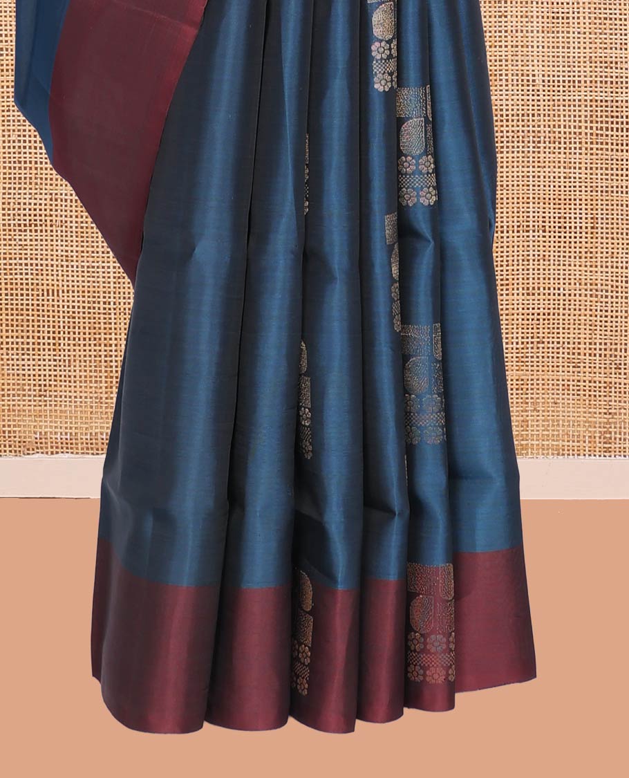 Blue Mayuri Lite Silk Mix Saree