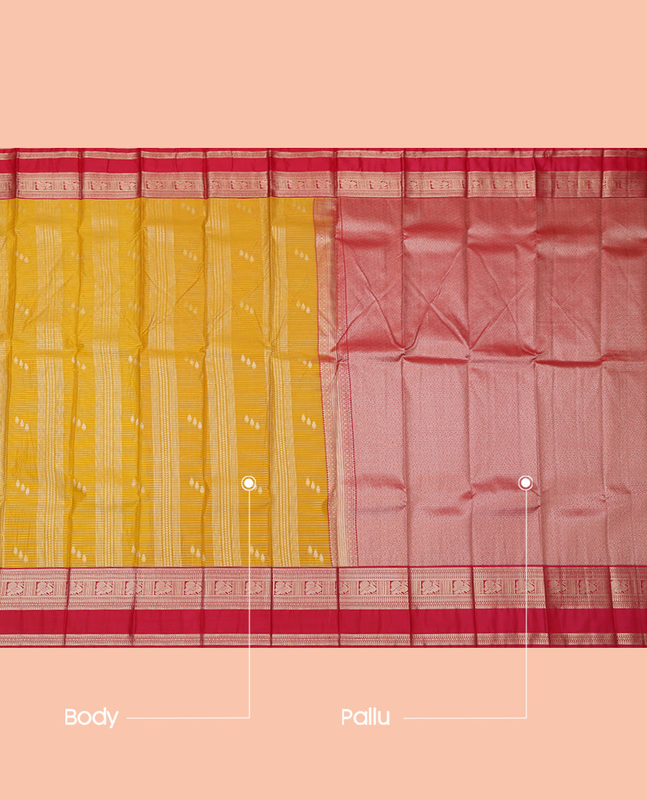 Mustard Stripes Budget Silk Saree