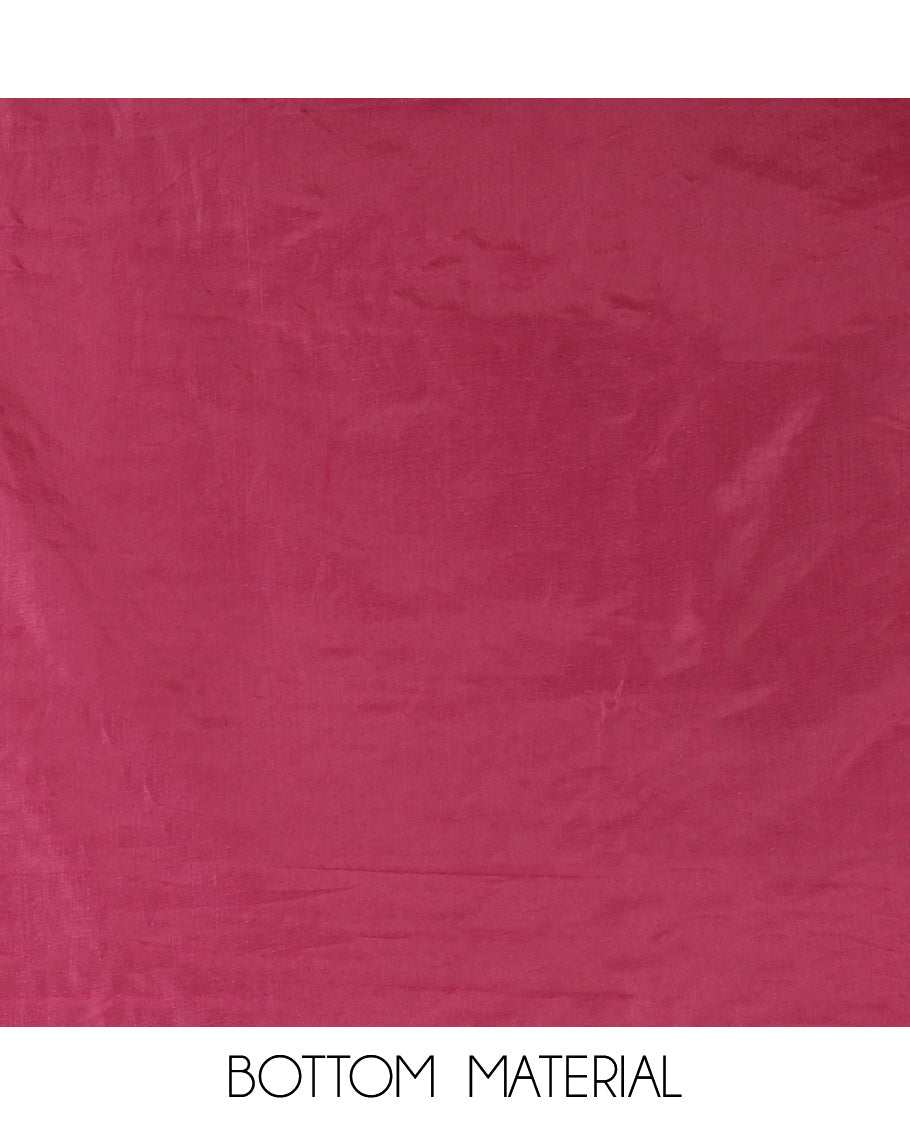 Magenta Vichitra Silk Material Chudidar Set Featuring Sequins-Thread-Embroidered Top, a Santoon Bottom, and a Matching Scallop-Embroidery Dupatta
