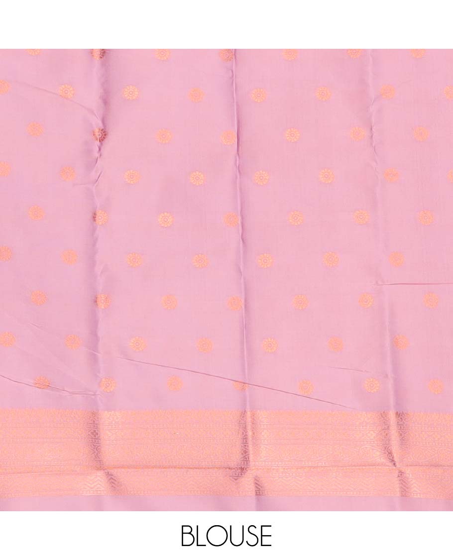 Mauve floral motifs butter silk saree with self intricate zari design border & intricate floral design pallu