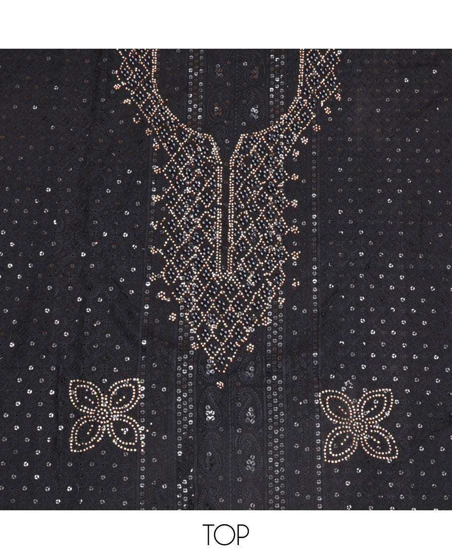 Black Georgette Material Chudidar Set