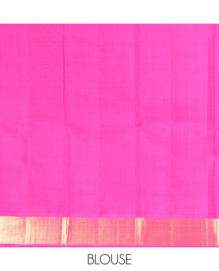 Violet Plain Kanchipuram Silk Saree