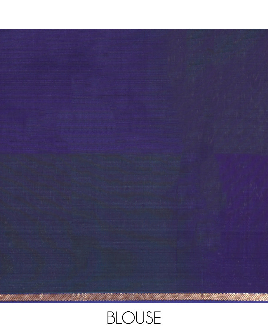 Blue Dual-Toned Maheshwari Cotton Saree