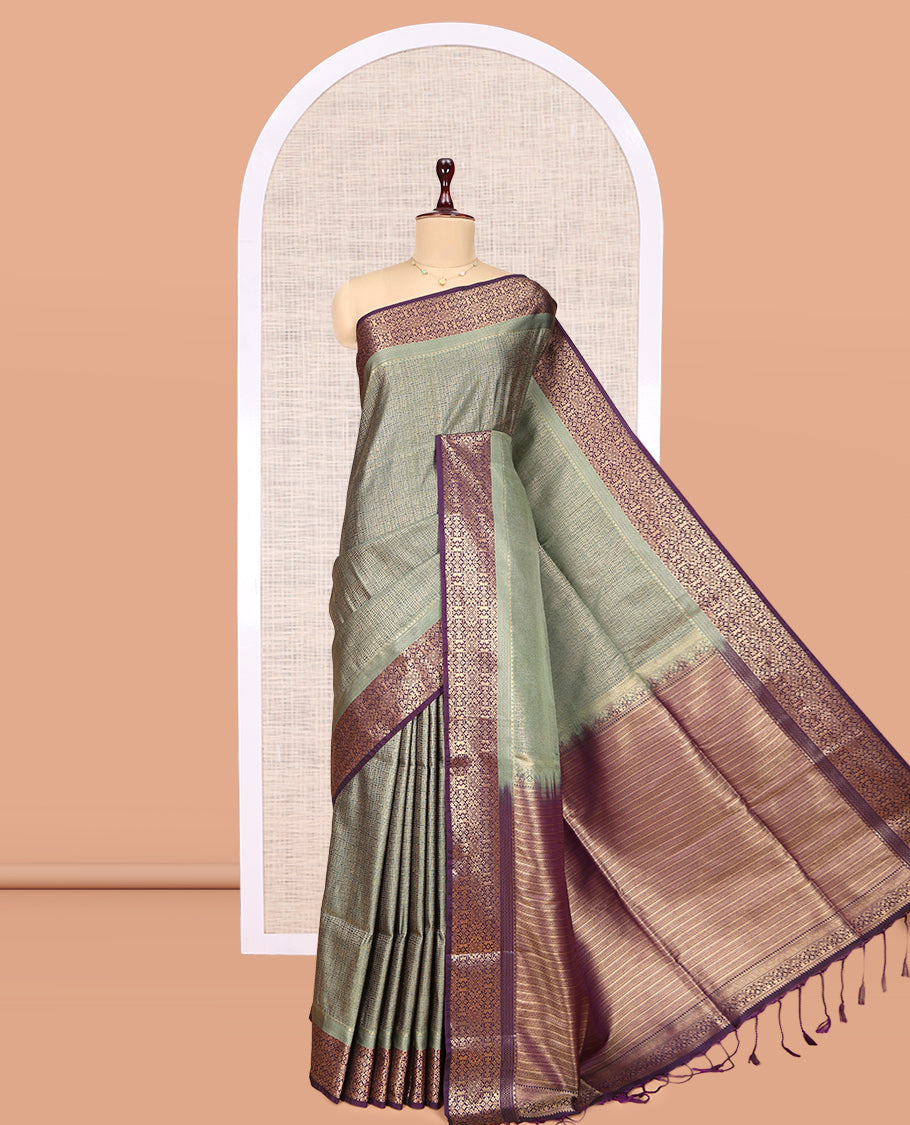 Green Geometric Design Budget Silk Saree