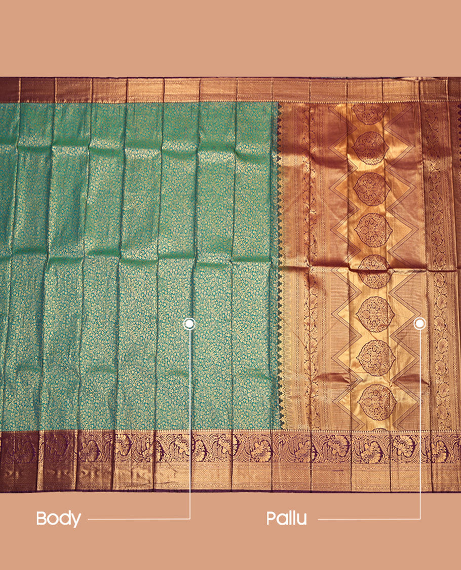 Blue Budget Silk Saree, Spotlighted with Zari Buttas and Checks, Complemented by Contrast Traditional Zari Border, Intricate Pallu, and Contrast Blouse