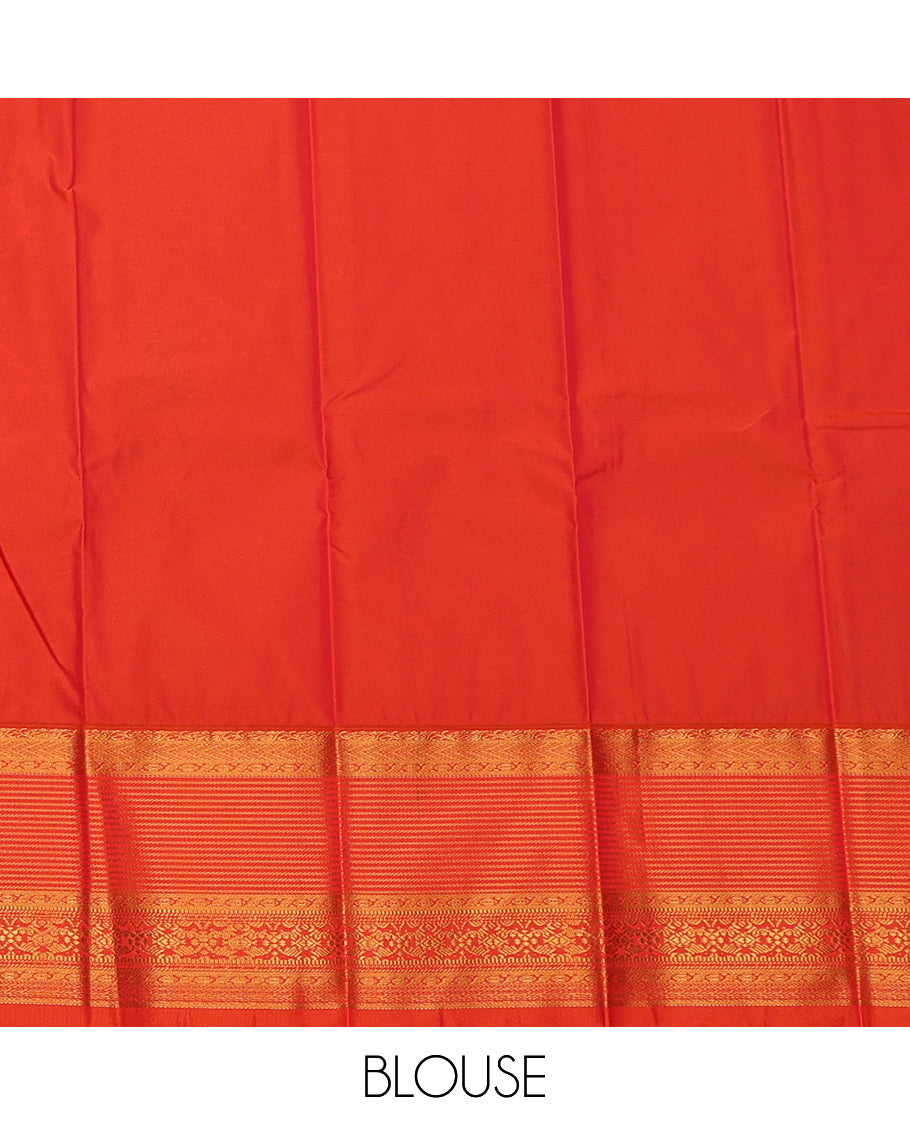 Green Budget Silk Saree, Showcasing Zari Buttas All Over Its Body, Complemented by a Contrast Traditional Zari Design Border, Grand Jaal Pallu, and Paired with a Contrast Blouse