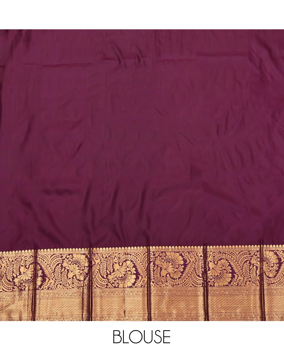 Blue Budget Silk Saree, Spotlighted with Zari Buttas and Checks, Complemented by Contrast Traditional Zari Border, Intricate Pallu, and Contrast Blouse