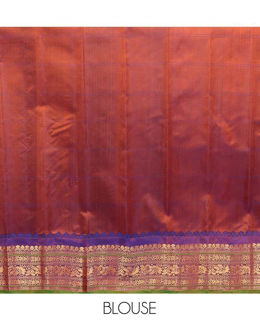 Orange Gadwal Silk Mix Saree