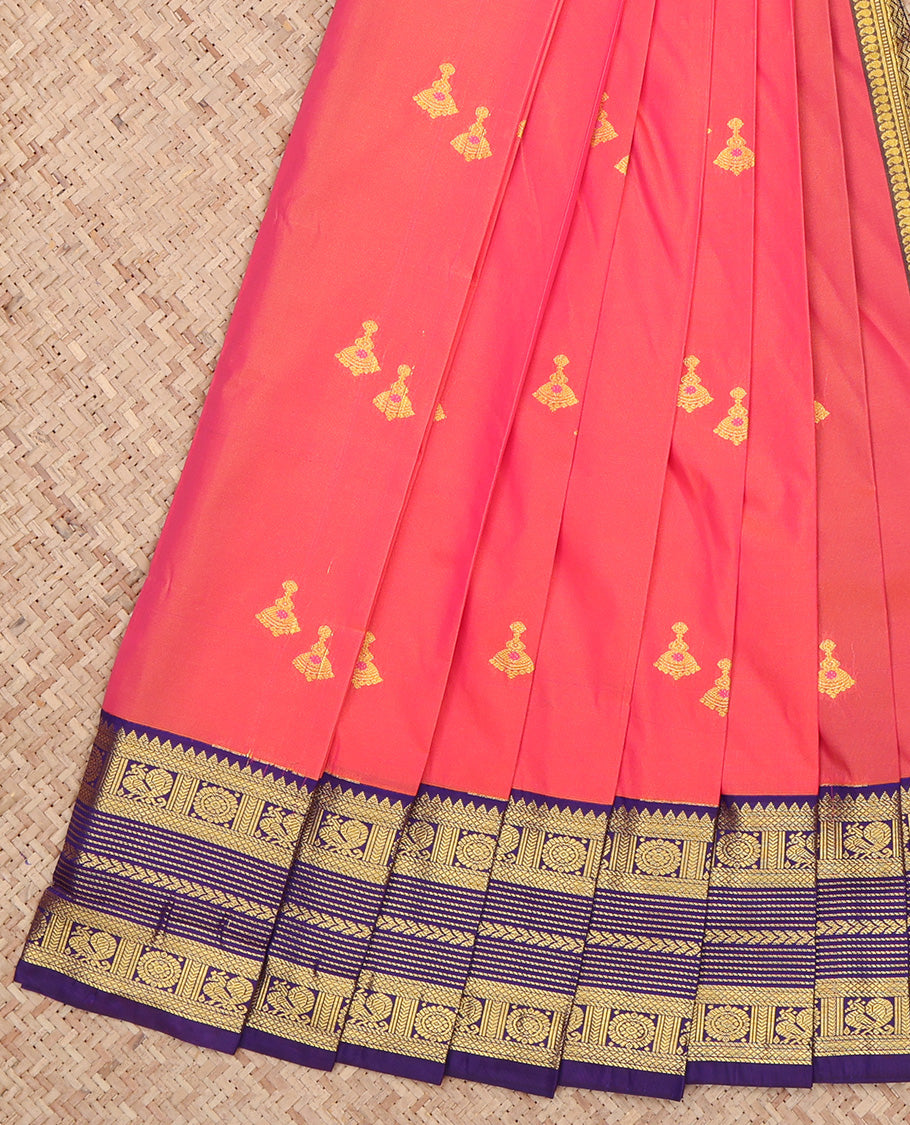 Pink Jhumkha Butta Budget Silk Saree