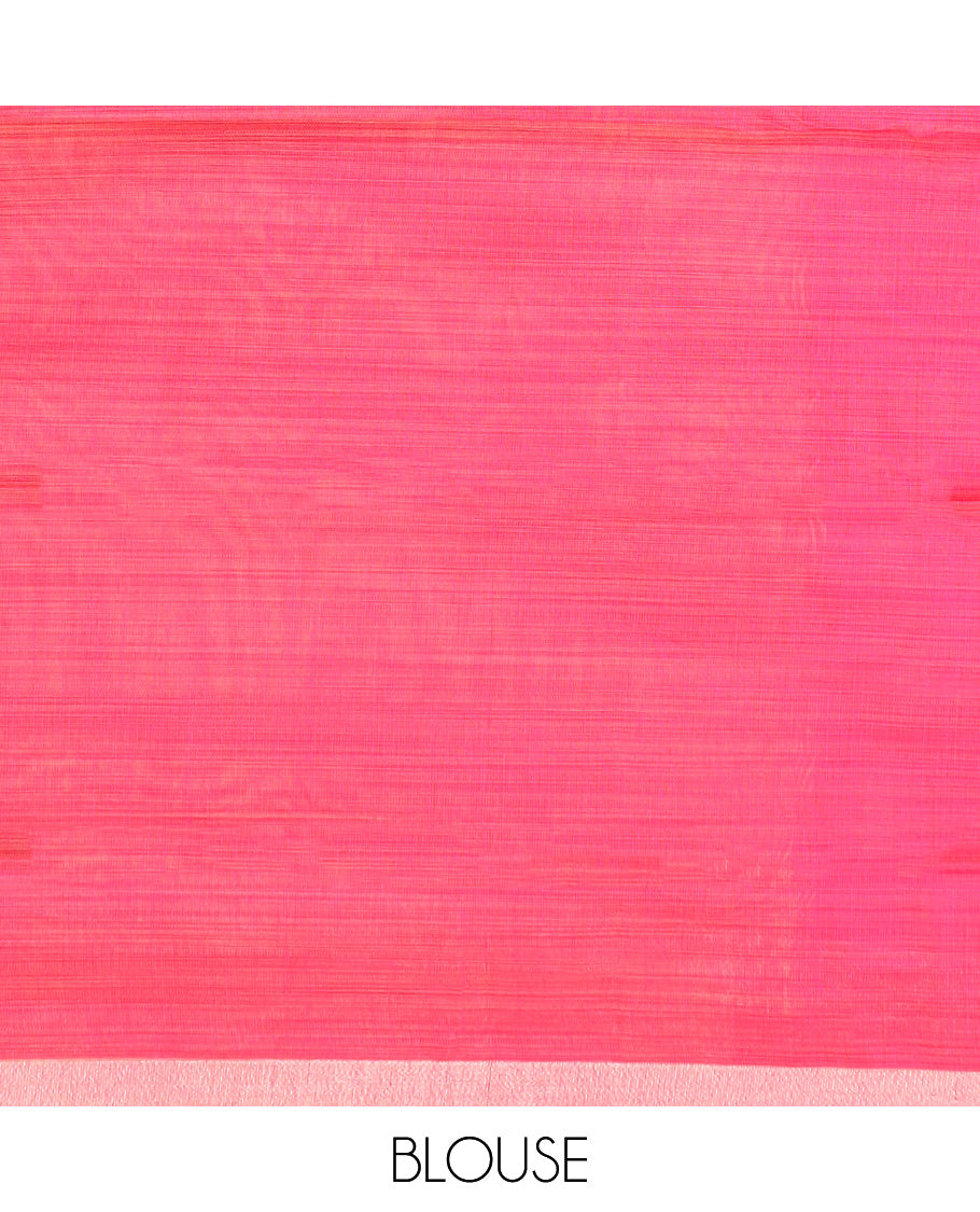 Green floral vine and Pichwai cow printed chirala cotton saree, plain border, and contrast floral printed pallu