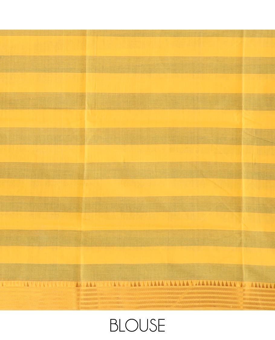 Multi-color checked Mangalgiri cotton saree, traditional border, and striped pallu