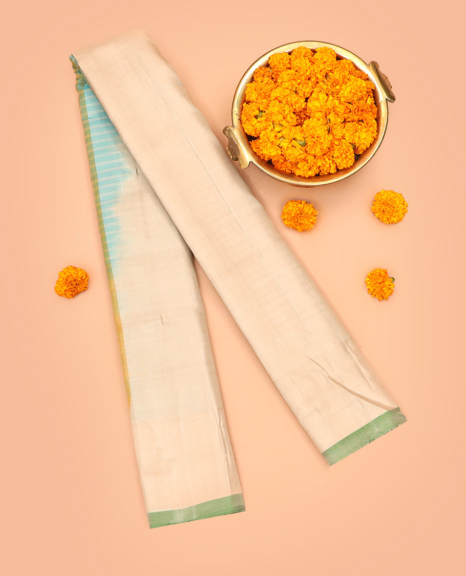 Light Turquoise Gadwal Silk Saree