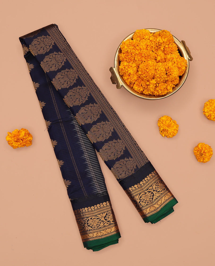 Blue Gadwal Silk Mix Saree