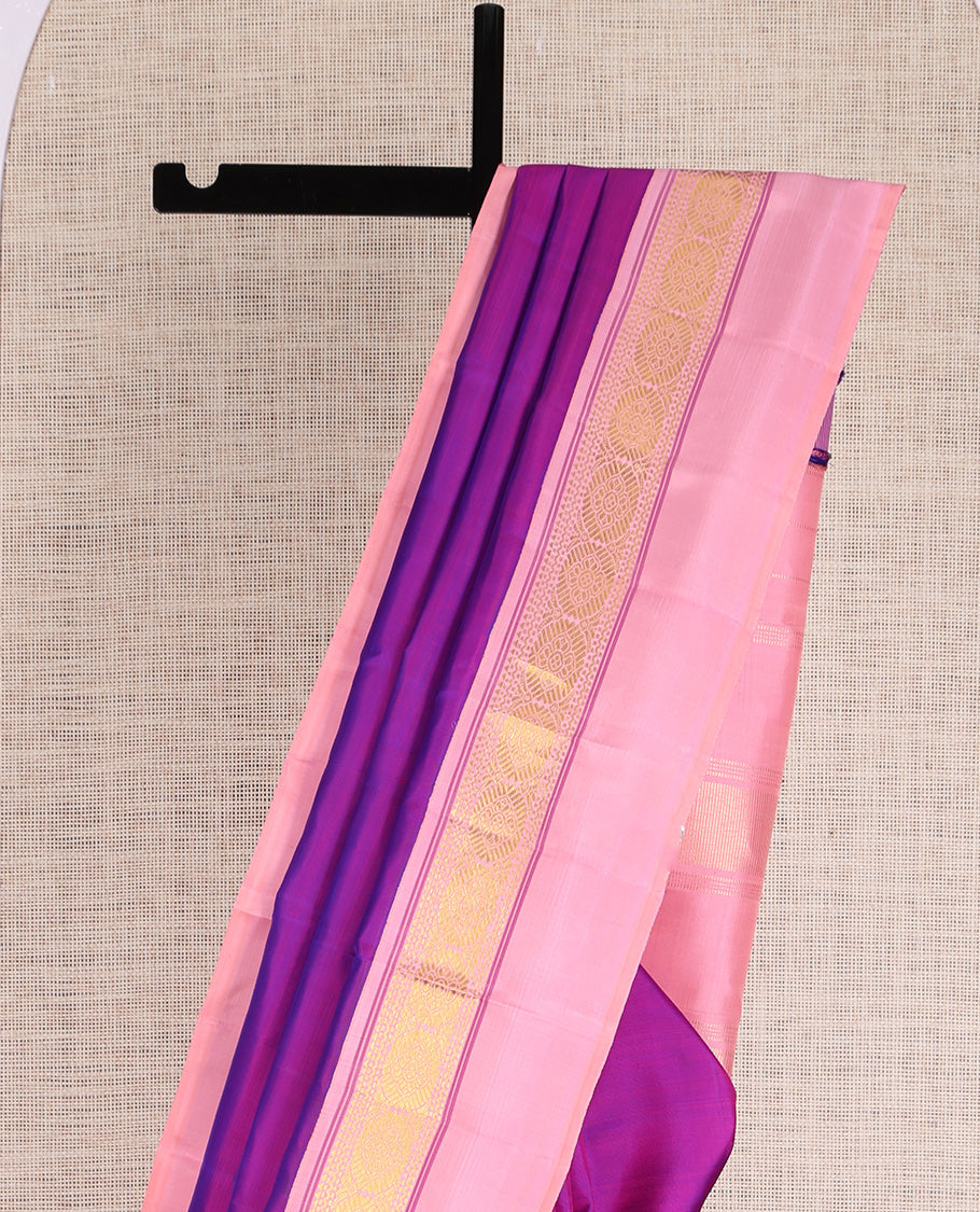 Purple Plain Kanchipuram Silk Saree