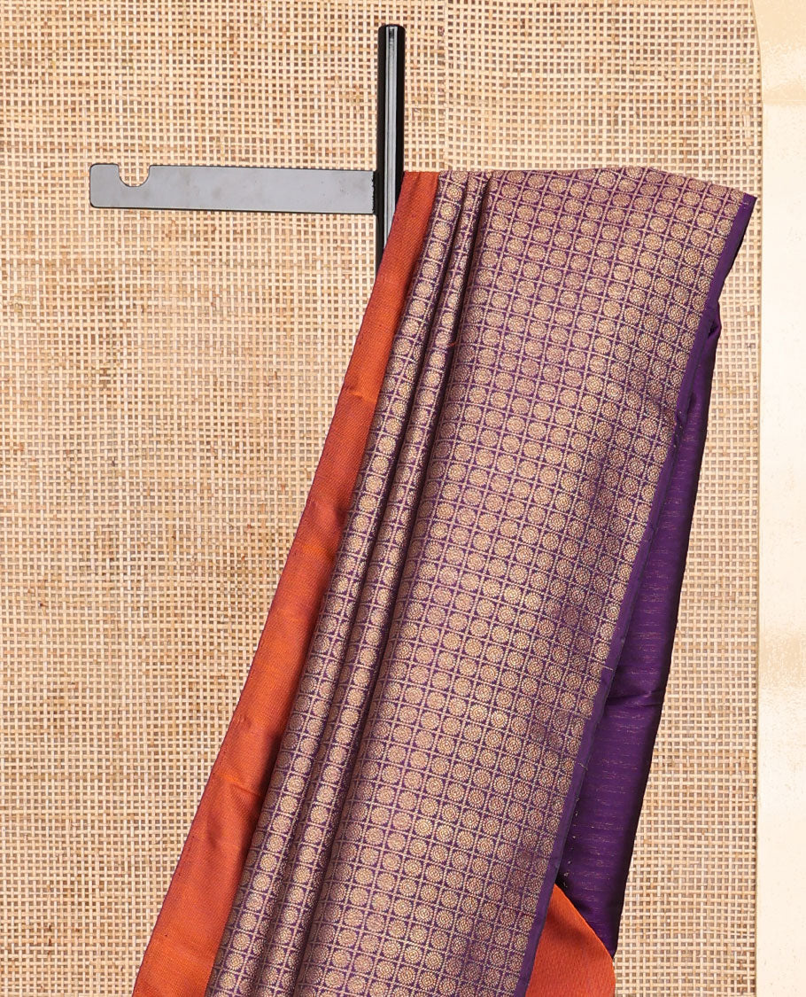 Borderless Multi-color geometric design kancheepuram silk saree with bhavanji design pallu
