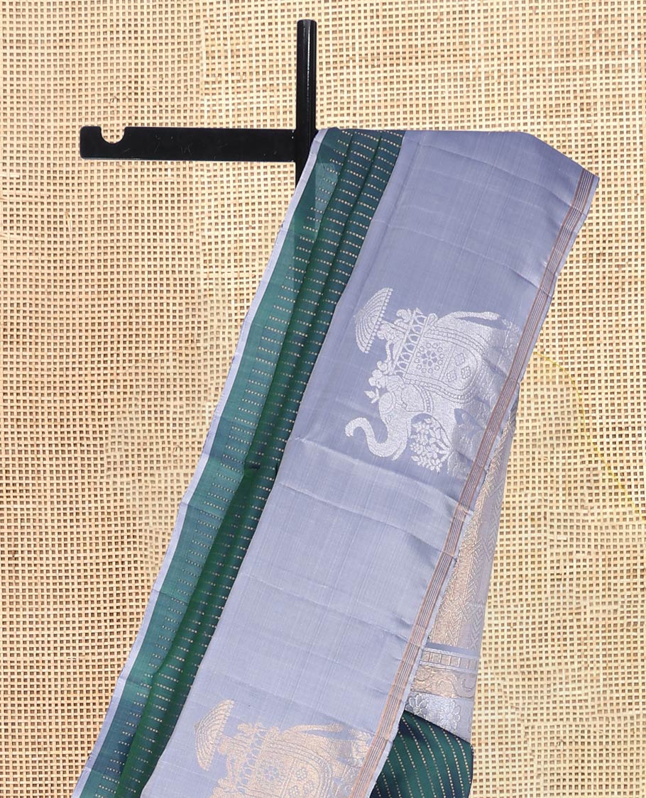 Peacock Green Mayuri Lite Silk Mix Saree