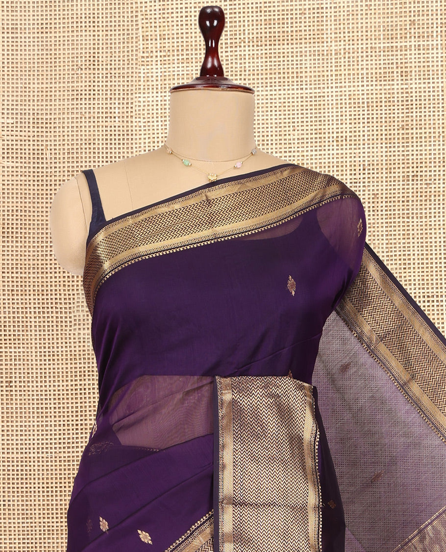 Purple Maheshwari Cotton Saree