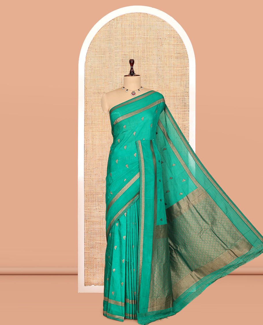 Green Fancy Crepe Saree