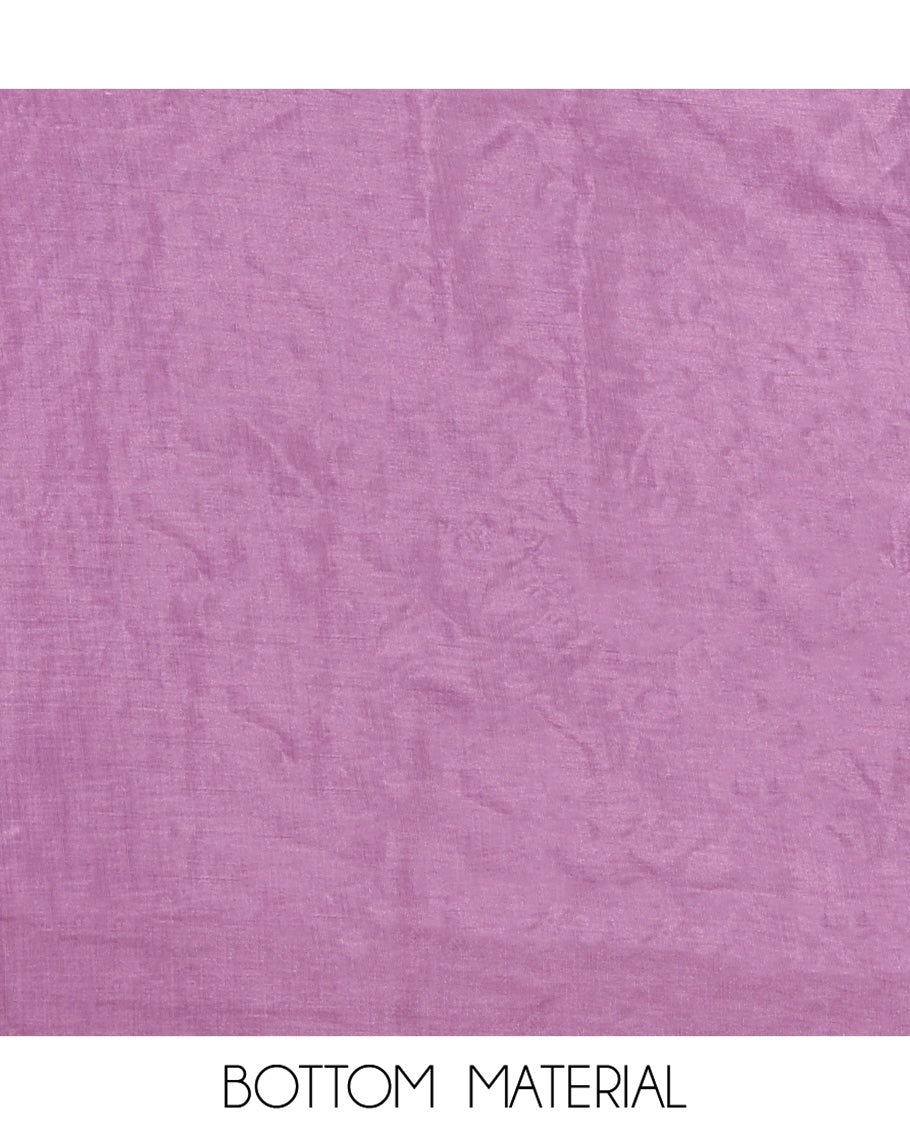 Lavender Moss Organza Material Chudidar Set, Finely Crafted with Stonework Top, a Plain Bottom, and Floral Printed Scallop-Stonework Bordered Dupatta