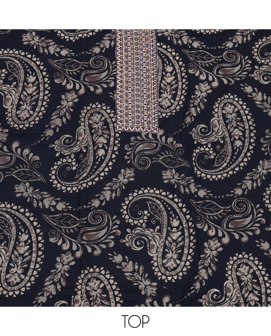 Blue Paisley Rayon Material Chudidar Set