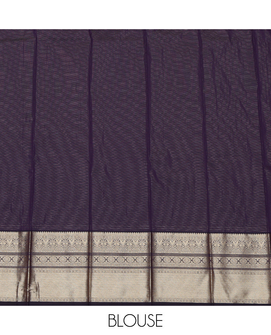Blue Contrast Stripes Budget Silk Saree