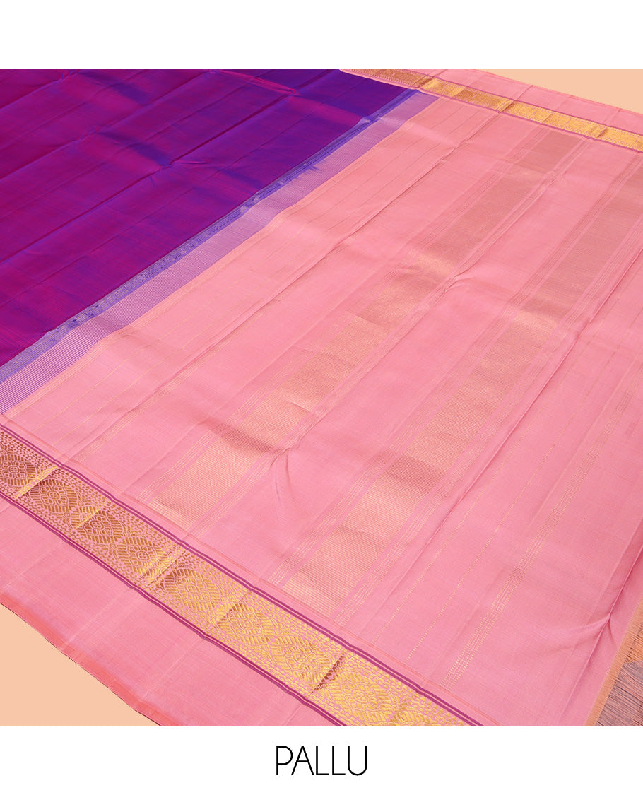 Purple Plain Kanchipuram Silk Saree