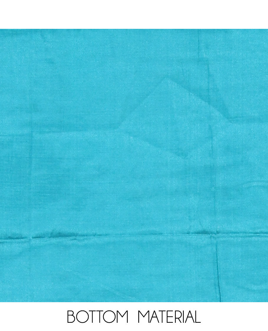 Rama green material chudidar set, Kashmir embroidered and sequins work mul chanderi top, plain santoon bottom, and scallop embroidered dupatta