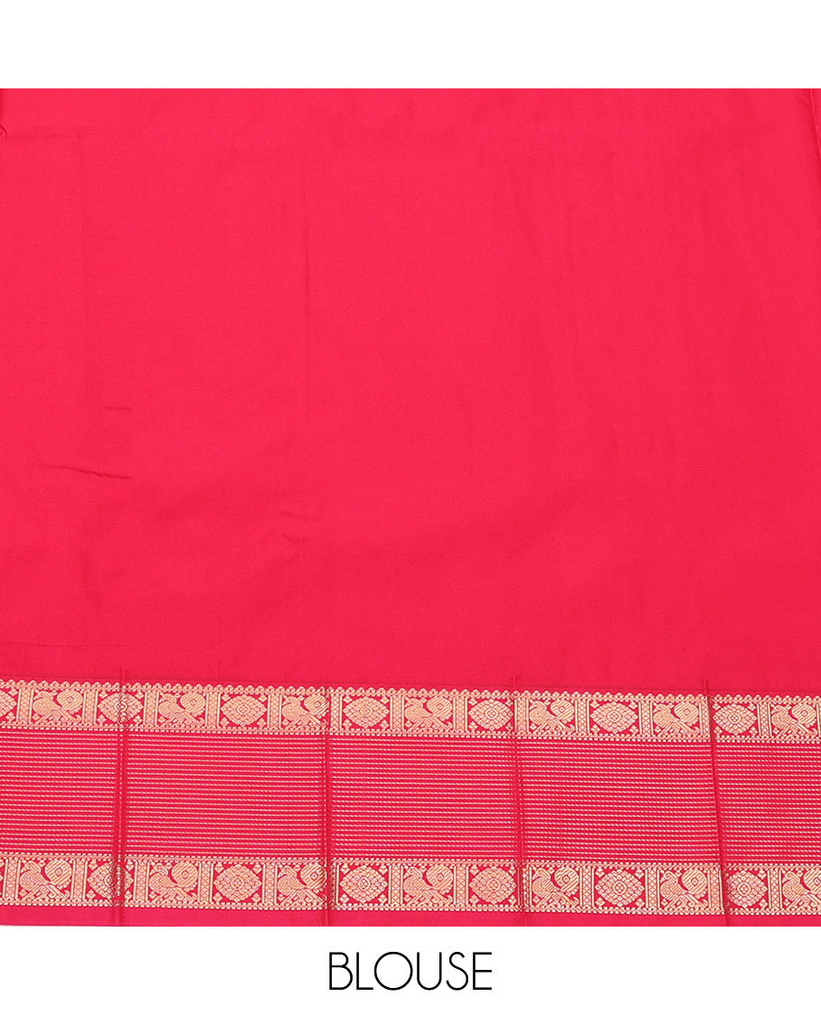 Purple Budget Silk Saree, Embellished with Zari Buttas, Complemented by a Contrast Traditional Zari Border, Paisley Design Pallu, and a Contrast Blouse