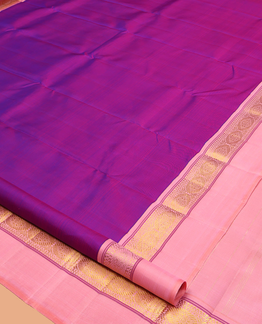 Purple Plain Kanchipuram Silk Saree