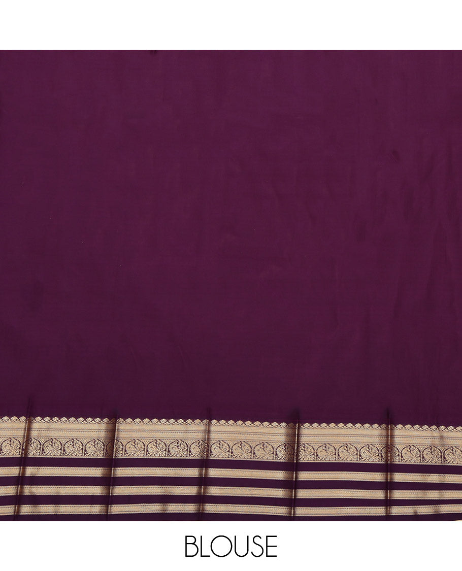 Red Budget Silk Saree, Richly Detailed with Zari Buttas and Zari Checked Design on Its Body, Complemented by a Contrast Traditional Zari Design Border, Grand Jaal Pallu, and Paired with a Contrast Blouse