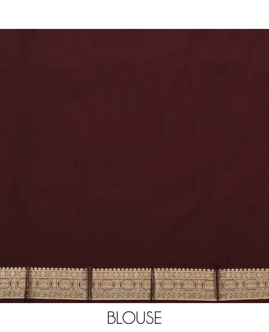 Red Budget Silk Saree, Boldly Accentuated with Zari Buttas and Stripes, Captivating Contrast Traditional Zari Design Border, Grand Jaal Pallu, and a Contrast Blouse