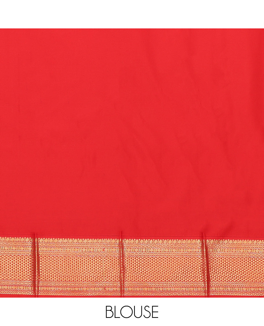 Blue Budget Silk Saree, Beautified with Zari Buttas and Stripes, a Contrast Traditional Zari Border, Grand Pallu, and a Contrast Blouse