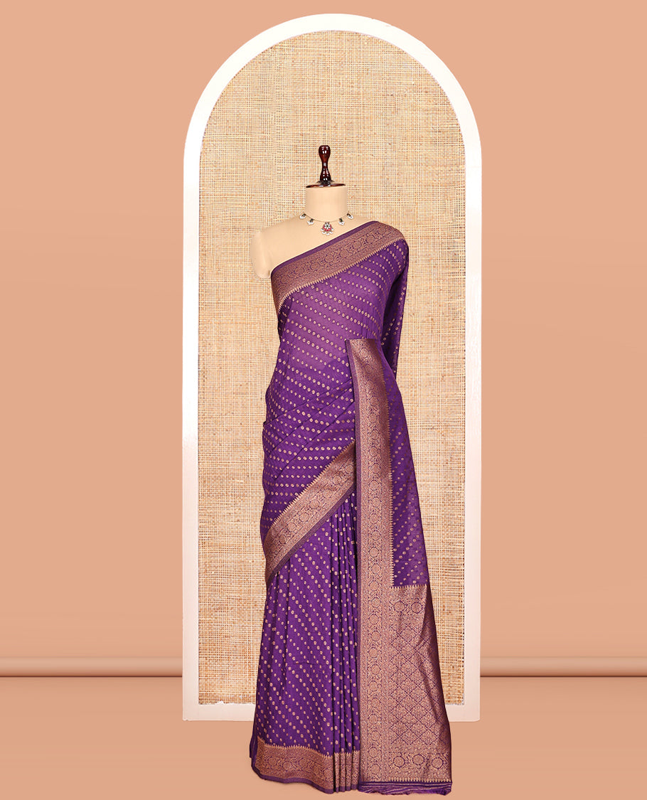 Purple Fancy Crepe Saree