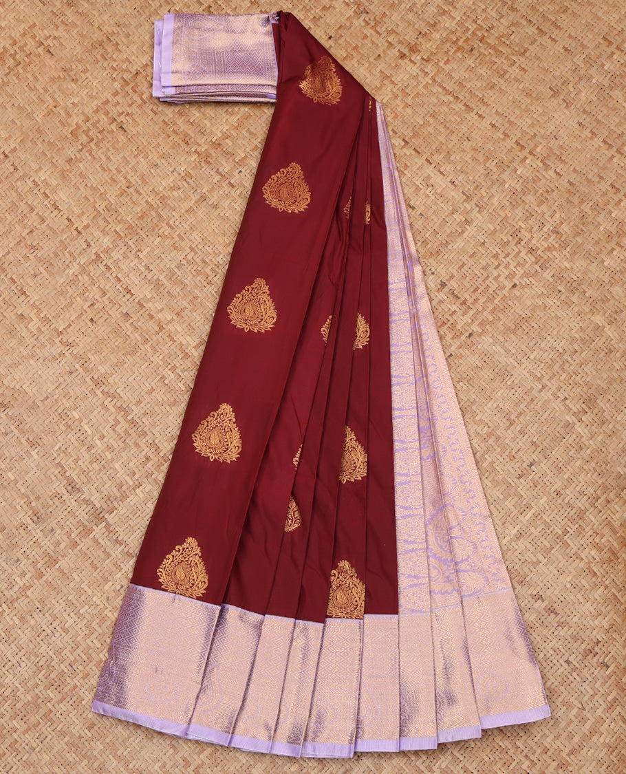 Maroon Budget Silk Saree