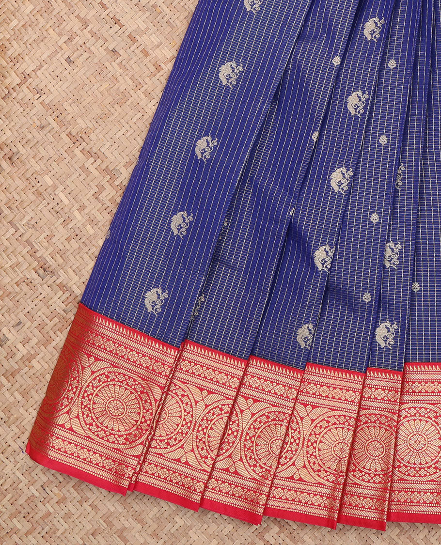 Blue Traditional Border Budget Silk Saree