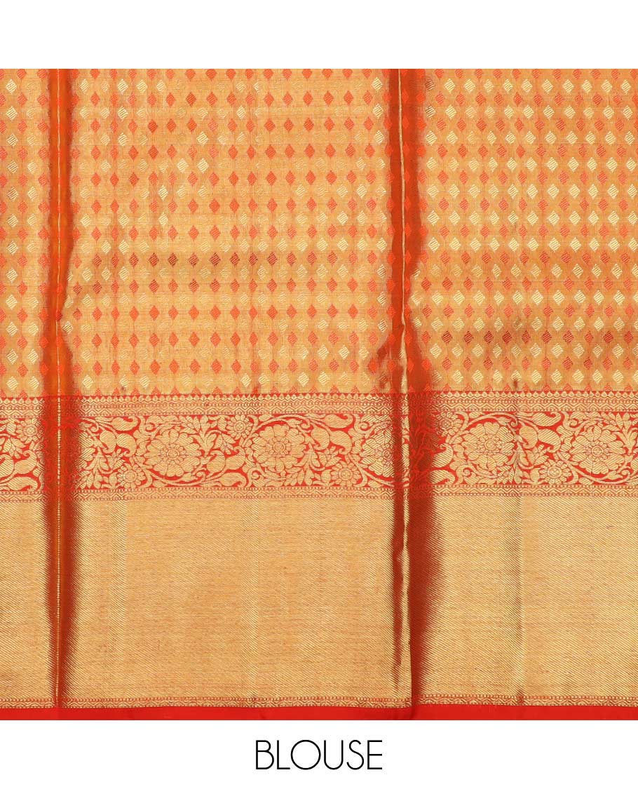 Grey pure silk half saree, floral vine jacquard, contarst jacquard blouse and border of thilakam, muthu, neli and kodi visiry, and jaal design dhavani