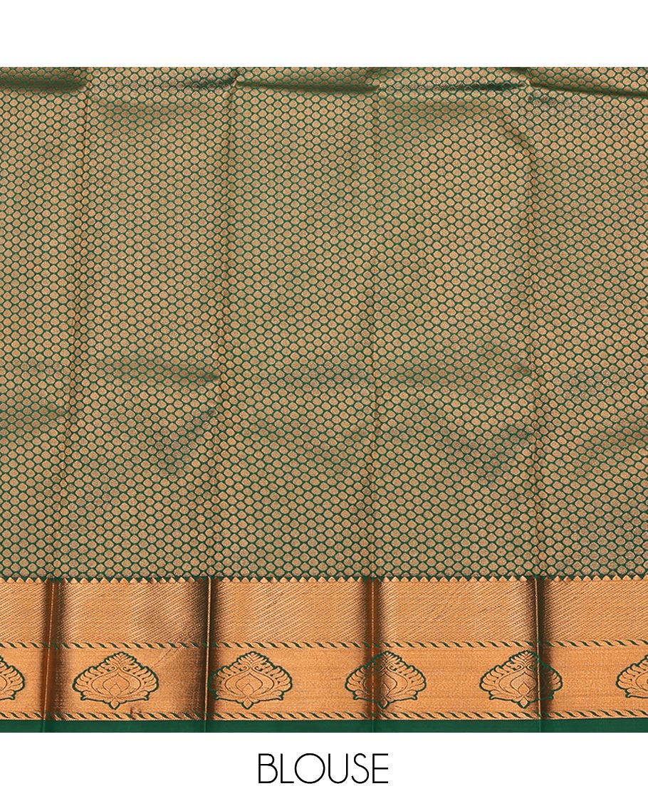 Pink Budget Silk Saree, Dazzled with Jacquard Design, Complemented by a Contrast Zari Border, Grand Pallu, and a Contrast Blouse