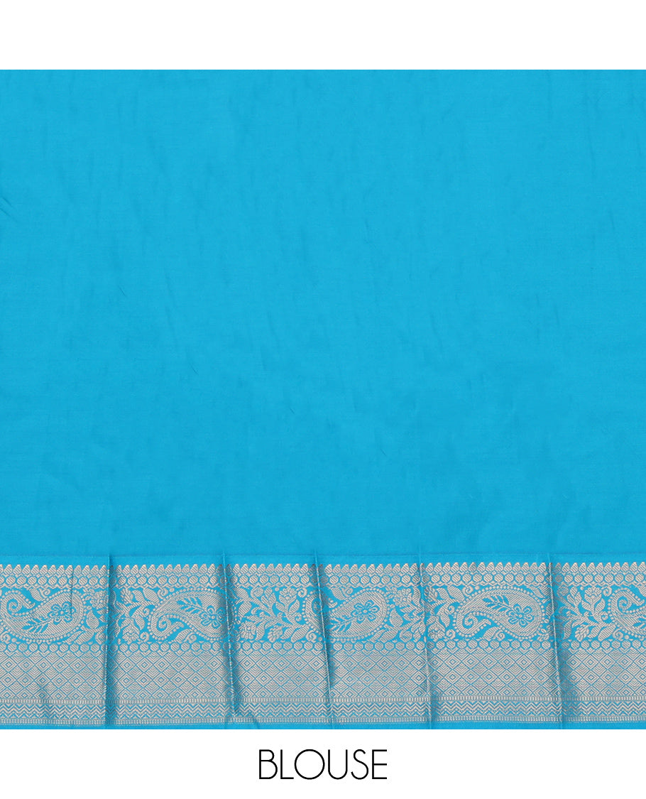 Grey Zari Border Budget Silk Saree
