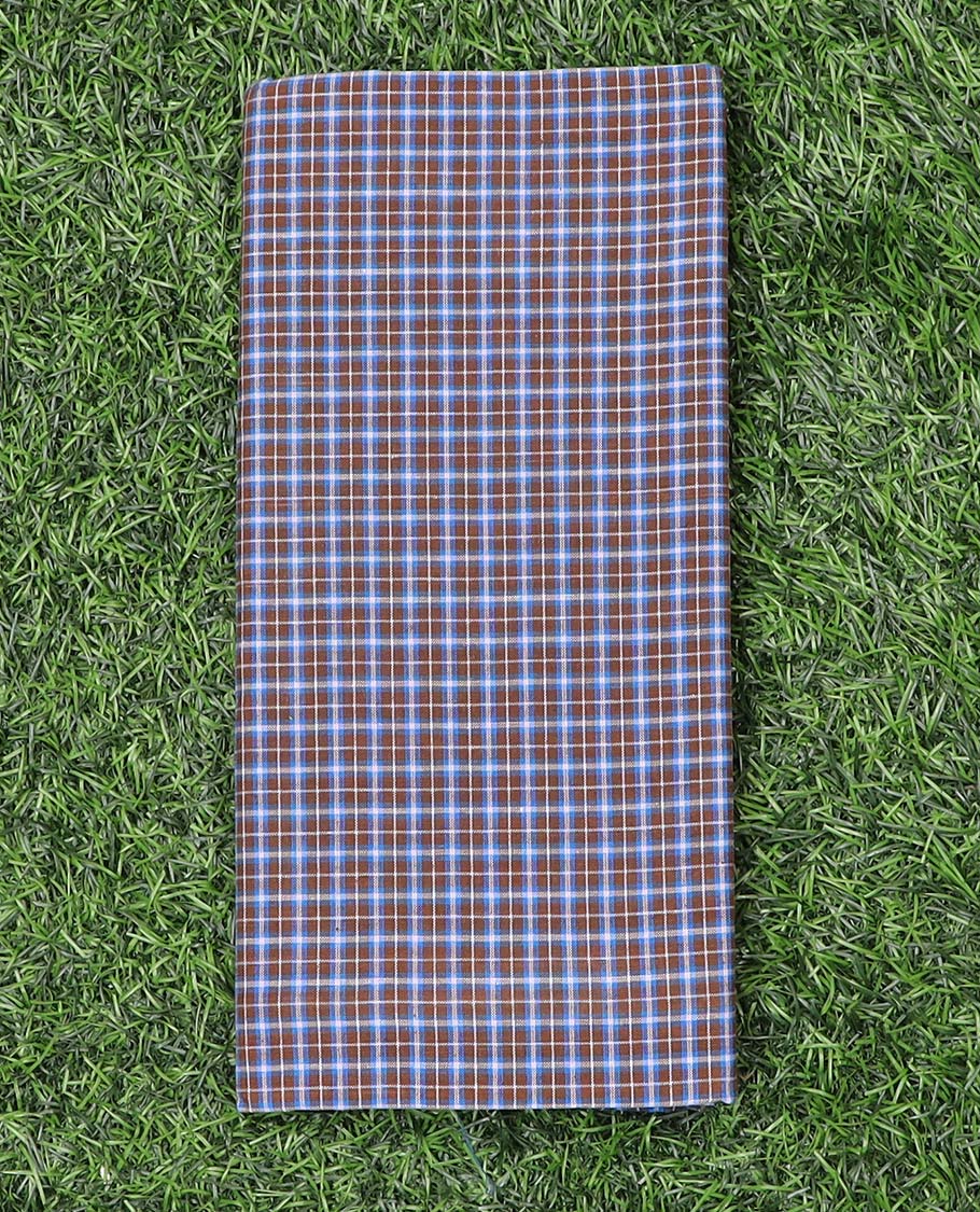 Brown micro-checked cotton cozy lungi