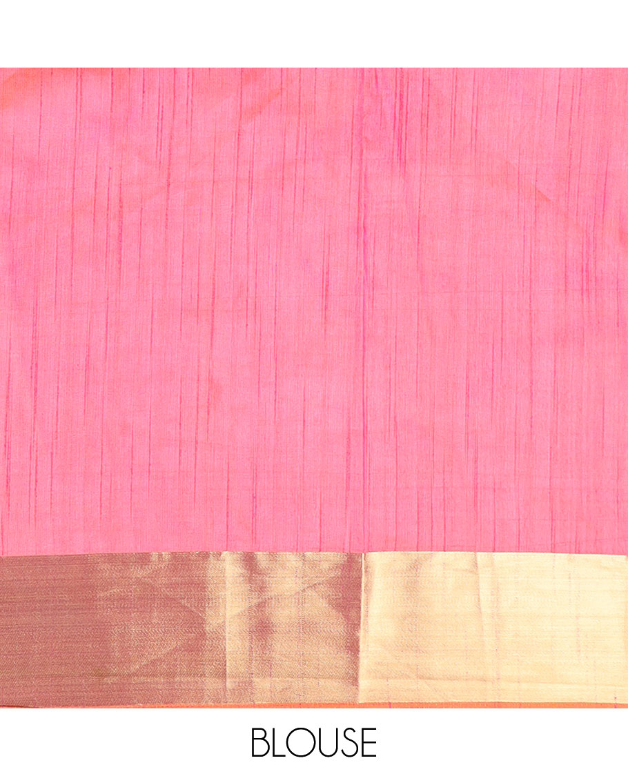 Purple floral motif enclosed jaal semi-banaras patola silk saree, contrast temple border, and pallu of floral motifs design